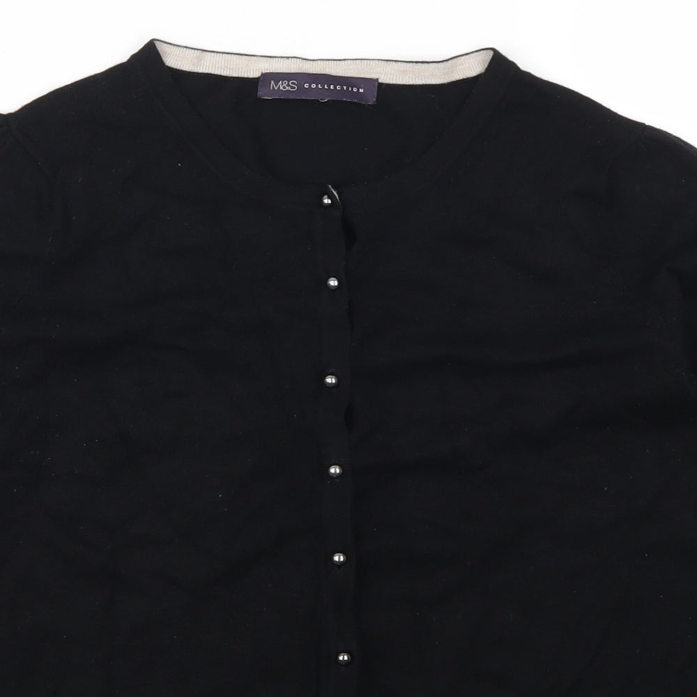 Marks and Spencer Womens Black   Cardigan Jumper Size 10