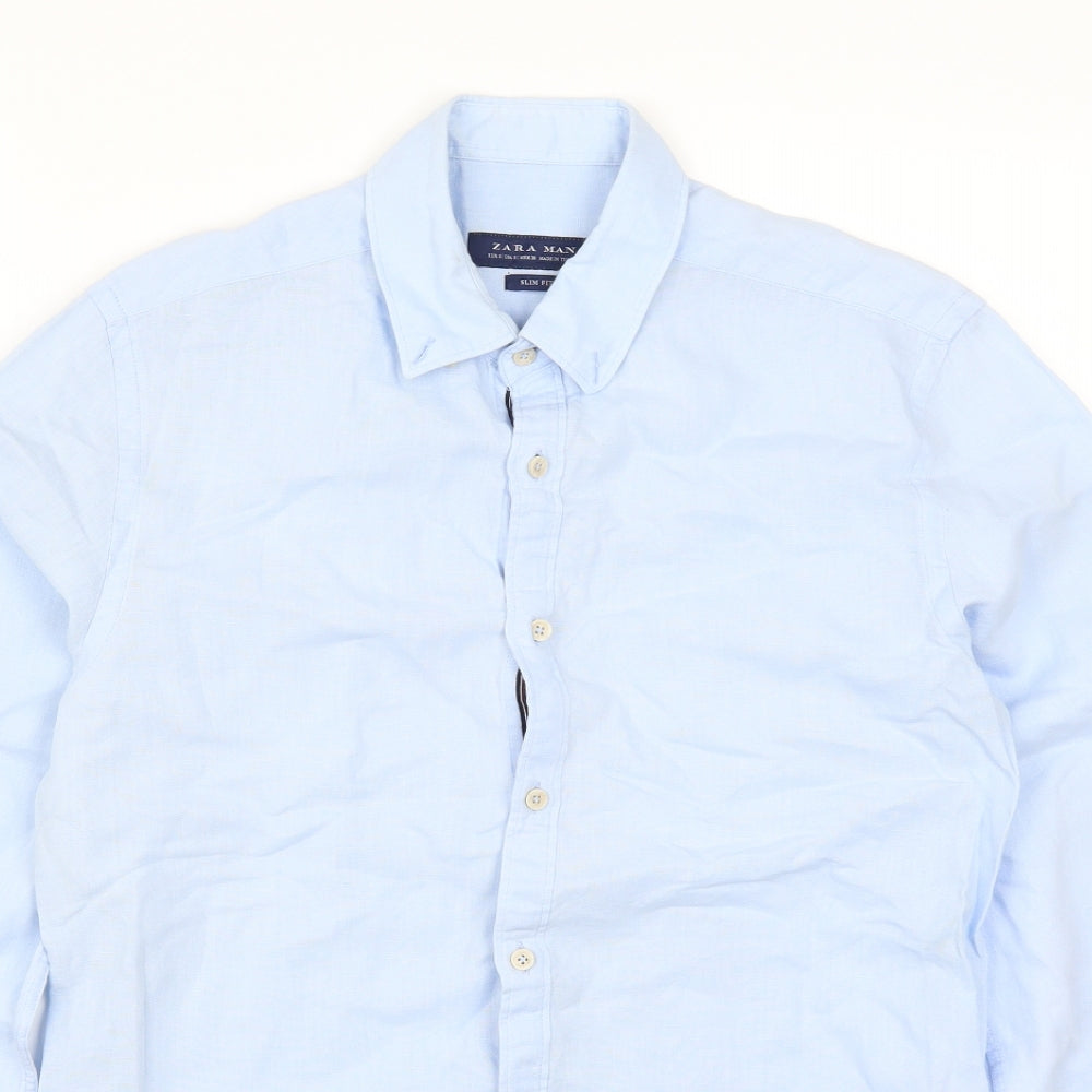 Zara Man Mens Blue    Dress Shirt Size S