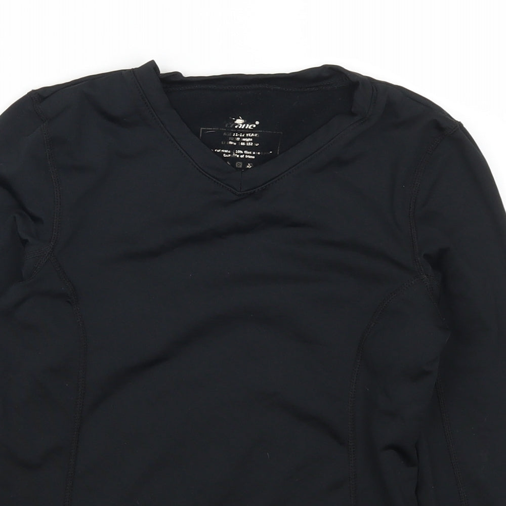 Crane Girls Black   Basic T-Shirt Size 11-12 Years