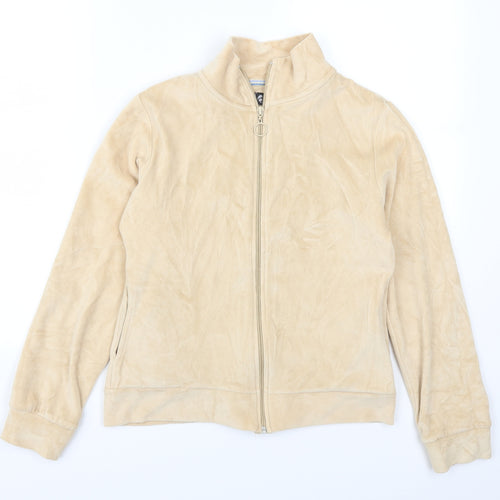Active Womens Beige   Full Zip Sweatshirt Size 12
