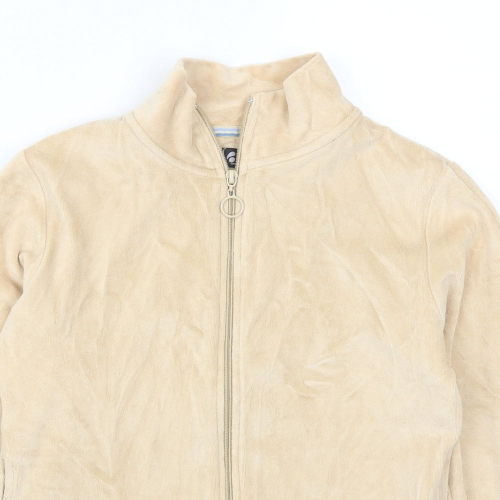 Active Womens Beige   Full Zip Sweatshirt Size 12