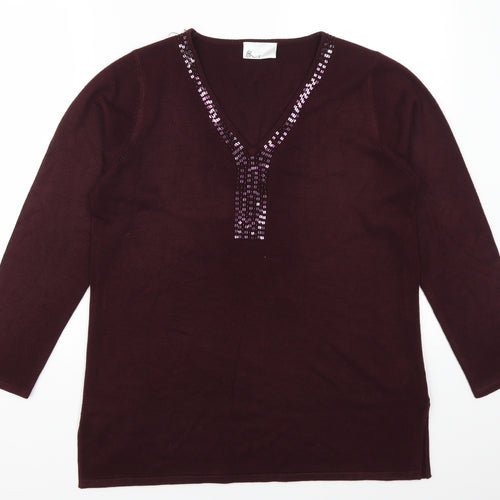 BHS Womens Red   Pullover Jumper Size 14