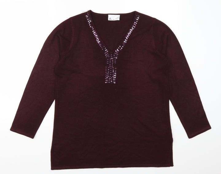 BHS Womens Red   Pullover Jumper Size 14