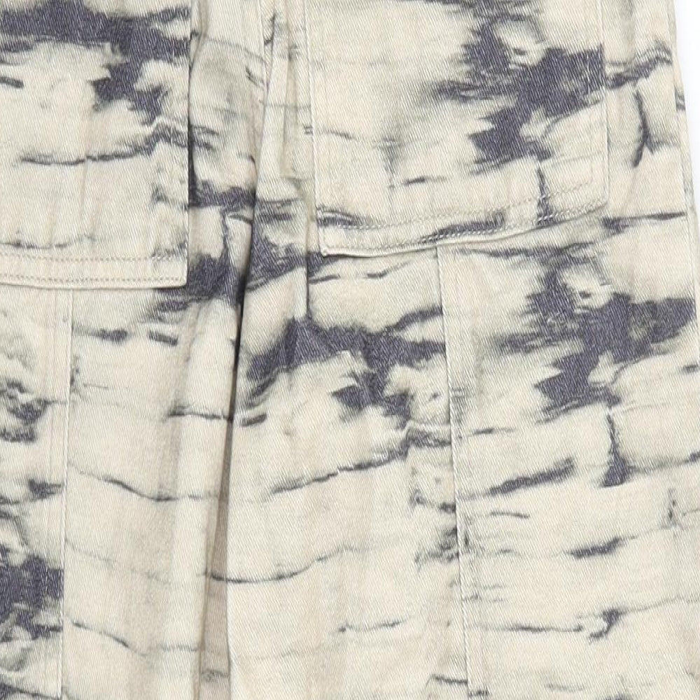 H&M Womens Beige  Denim Mom Jeans Size 4 L25 in - Abstract