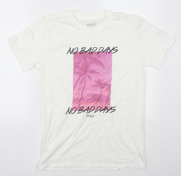 Nostalgic Mens White T-Shirt Size M - No Bad Days