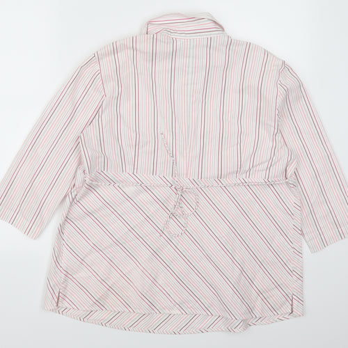 Duo Maternity Womens Pink Striped  Basic Blouse Size L