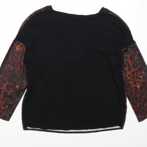Mango Womens Brown Animal Print  Basic T-Shirt Size XS