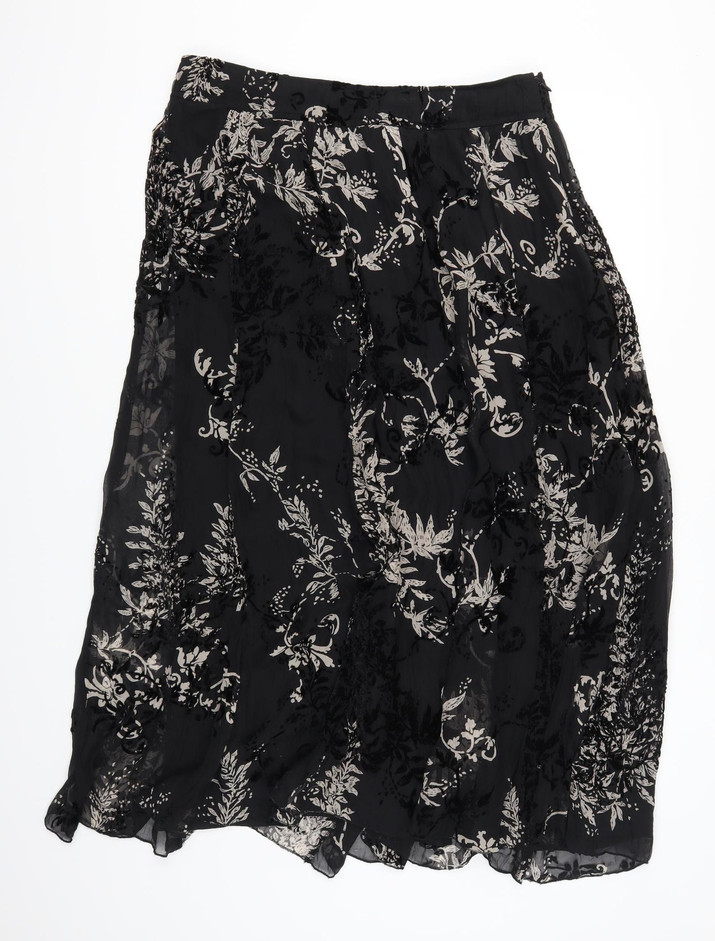EAST Womens Black Floral  Maxi Skirt Size 14