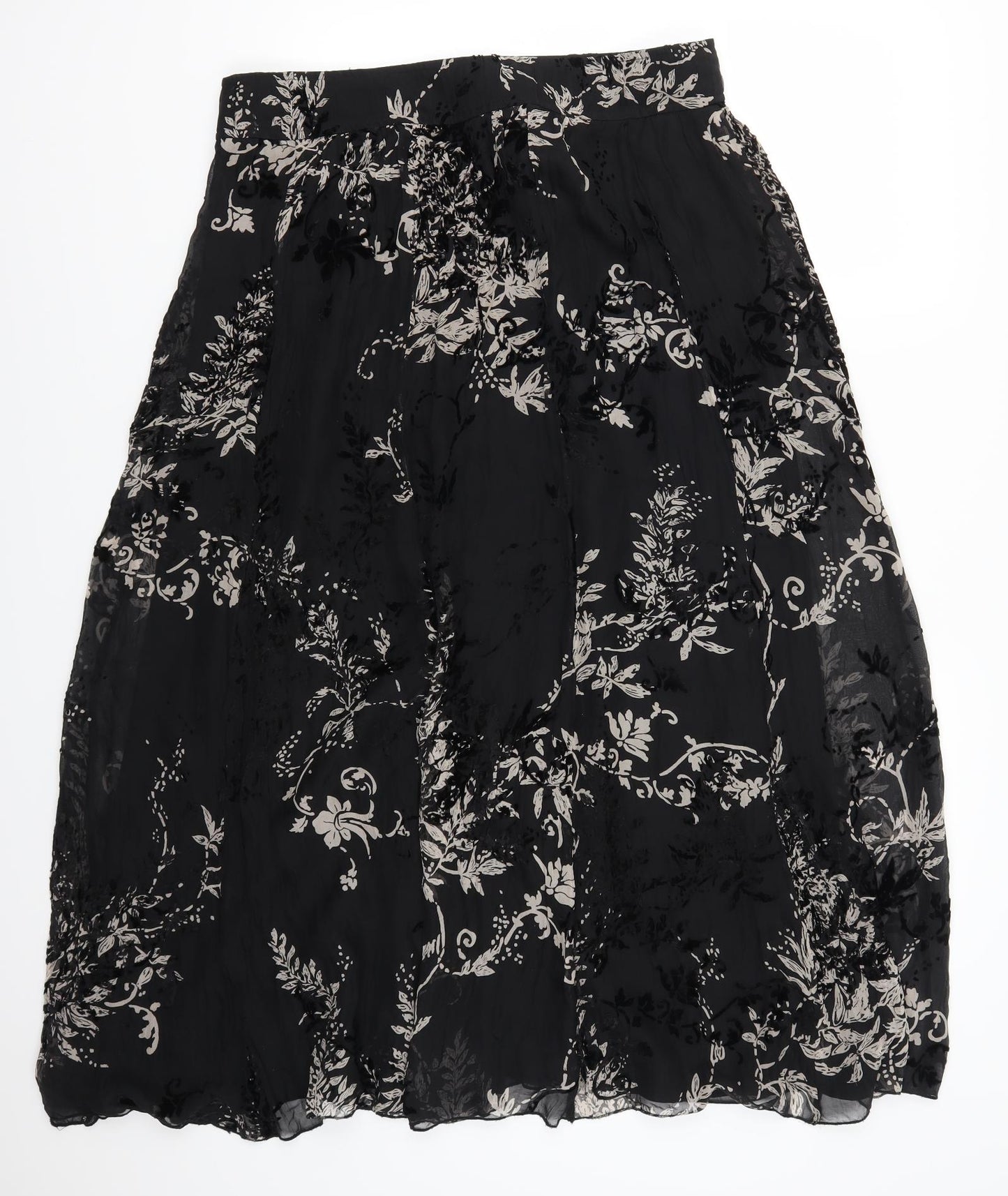EAST Womens Black Floral  Maxi Skirt Size 14