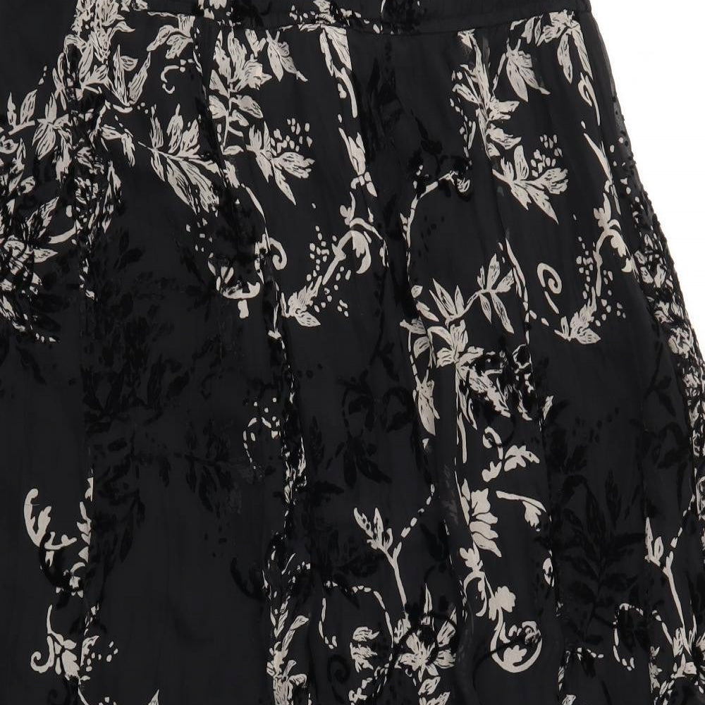 EAST Womens Black Floral  Maxi Skirt Size 14