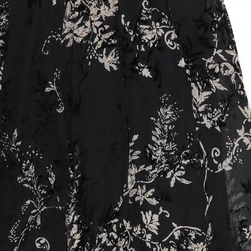 EAST Womens Black Floral  Maxi Skirt Size 14