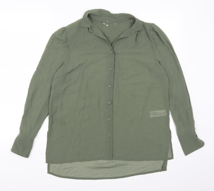 New Look Womens Green Basic Button-Up Size 6