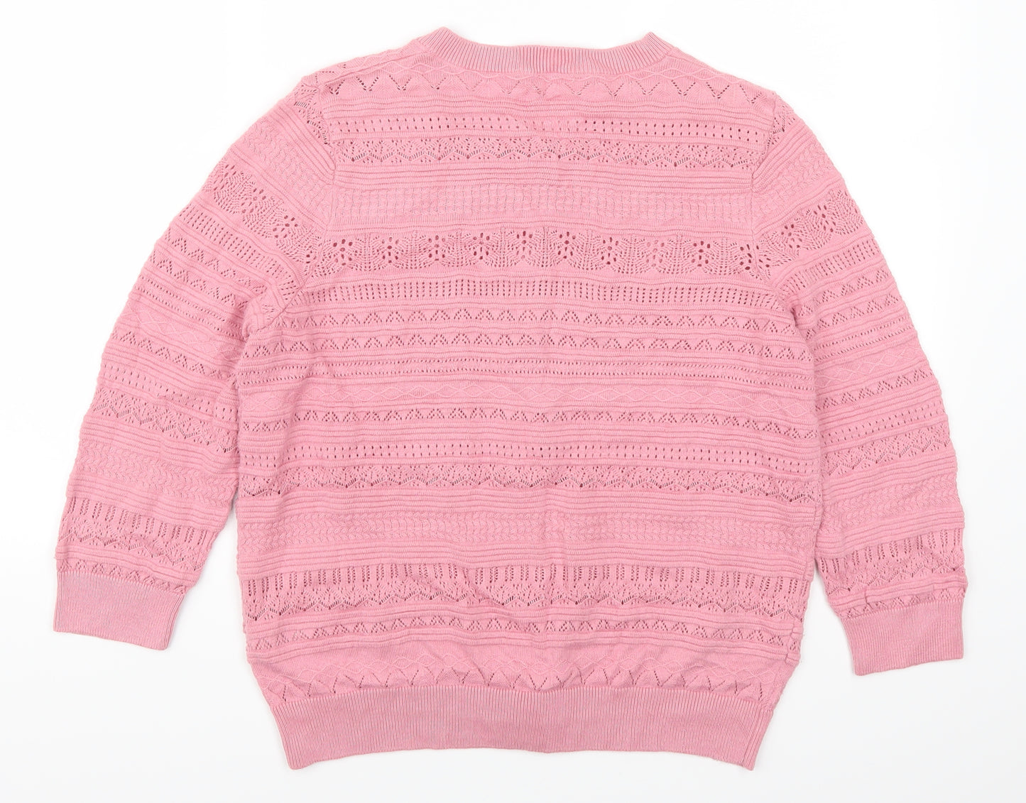 TU Womens Pink Geometric  Cardigan Jumper Size 12