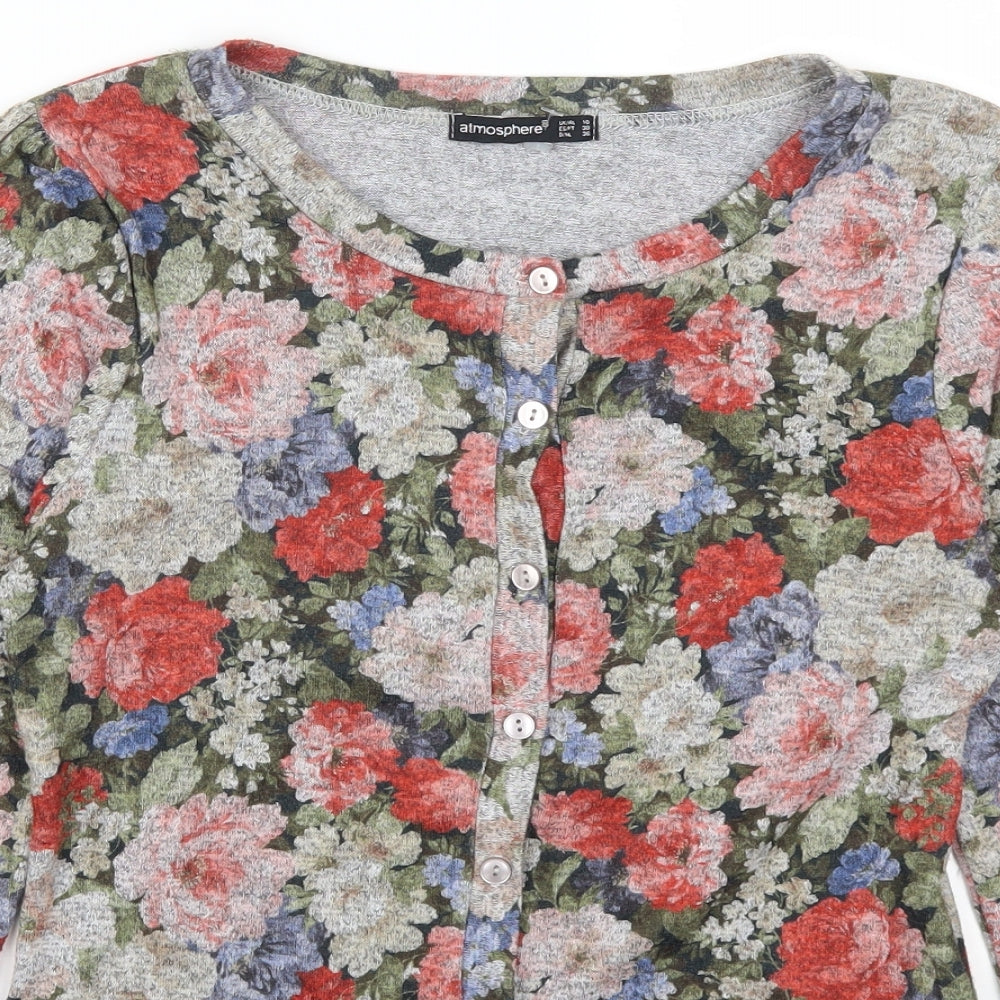 Atmosphere Womens Multicoloured Floral  Cardigan Jumper Size 10
