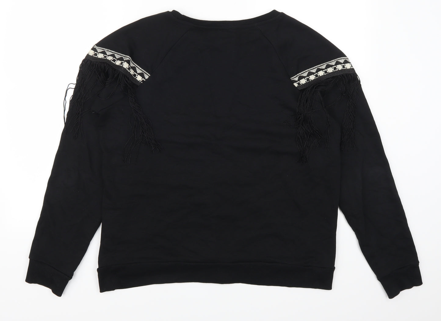 River Isalnd Womens Black Geometric  Pullover Sweatshirt Size M