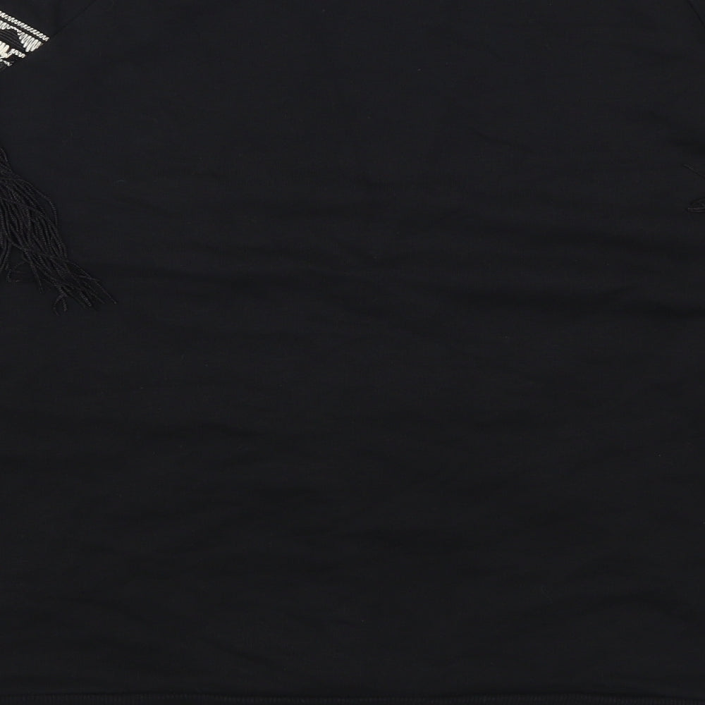River Isalnd Womens Black Geometric  Pullover Sweatshirt Size M
