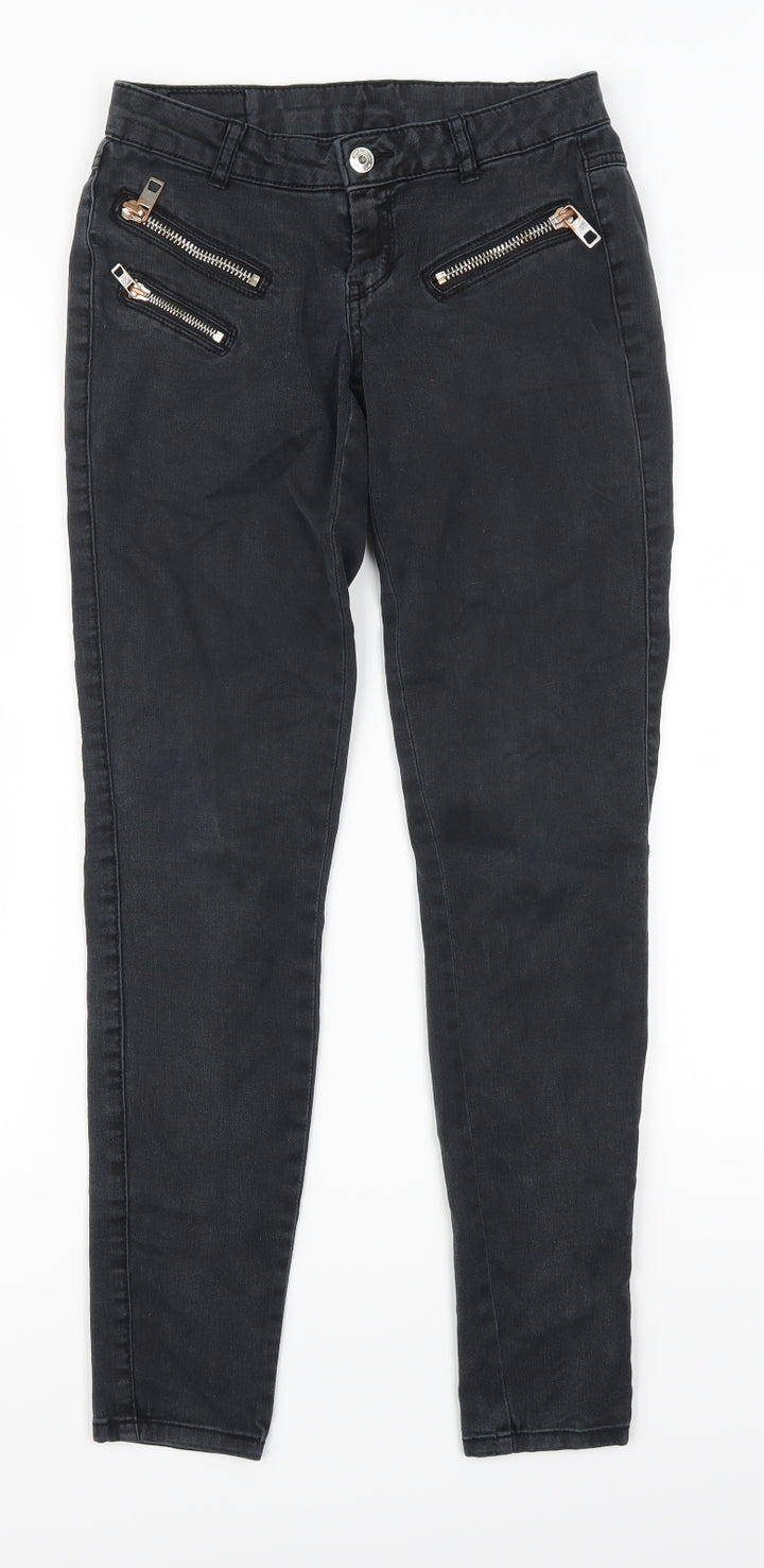 Mango Womens Grey  Denim Straight Jeans Size 6 L29 in