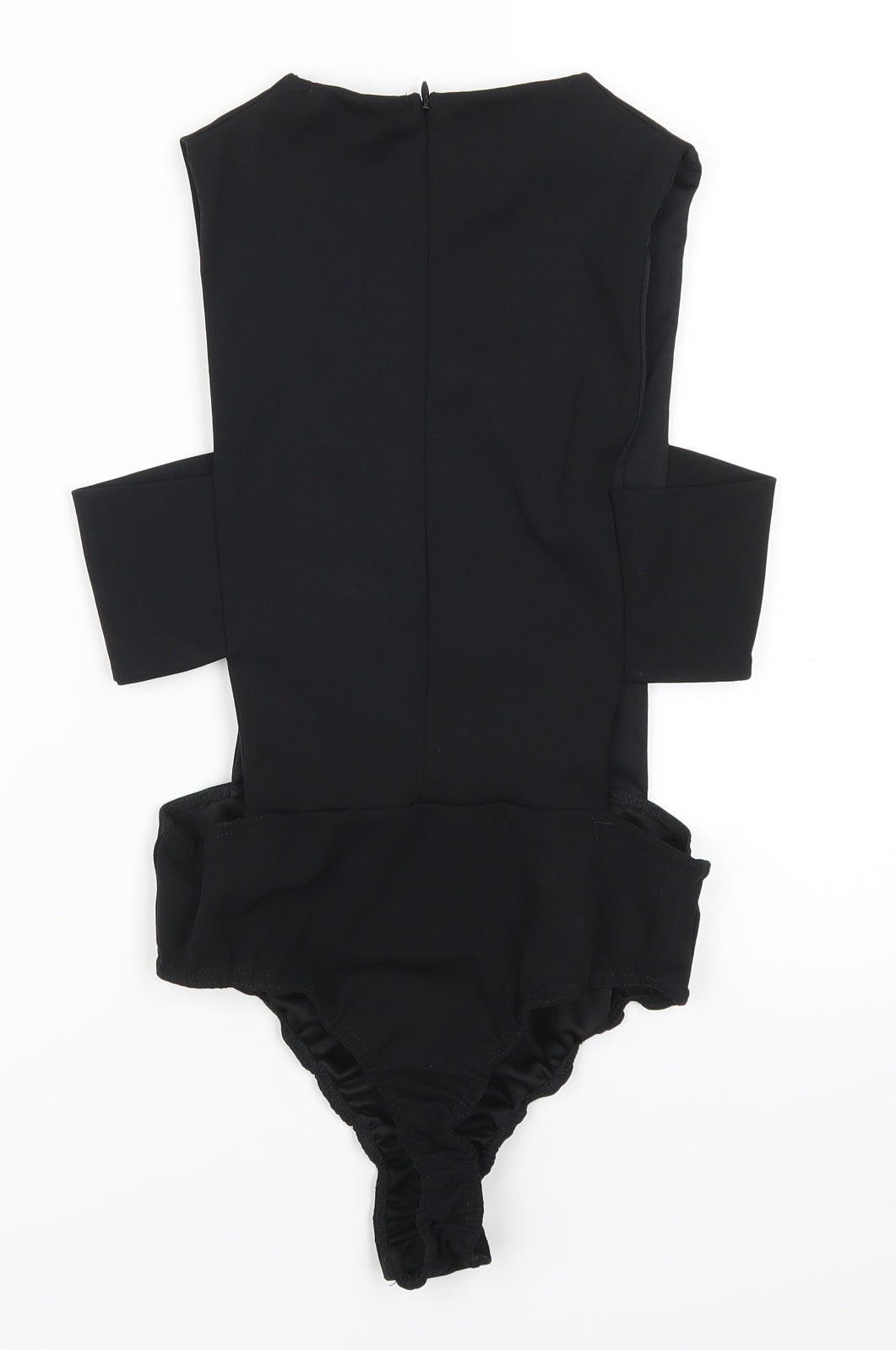 Missguided Womens Black   Basic T-Shirt Size 10  - Cut Out Bodysuit