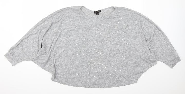 QED London Womens Grey   Pullover Sweatshirt One Size