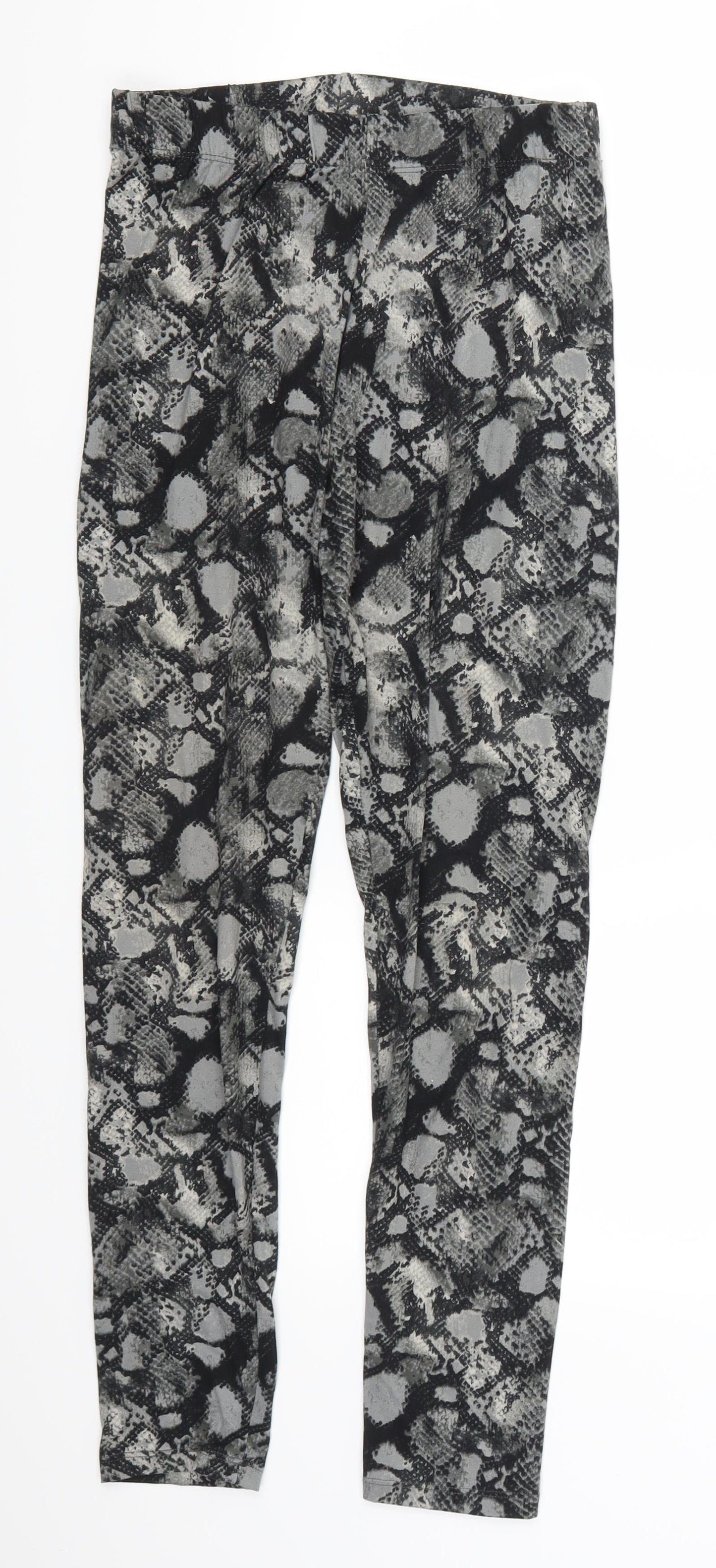 Primark Womens Grey Animal Print  Carrot Leggings Size 6 L26 in