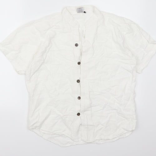 And Made Collection Mens White    Button-Up Size S