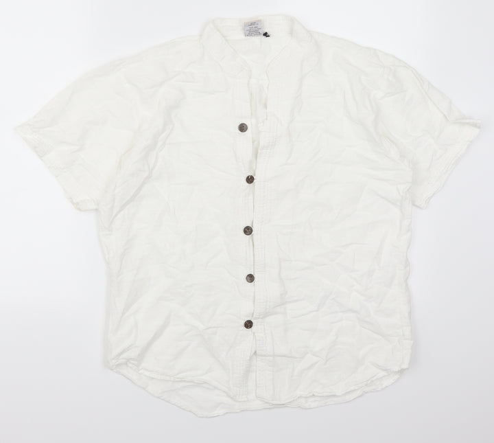 And Made Collection Mens White Button-Up Size S