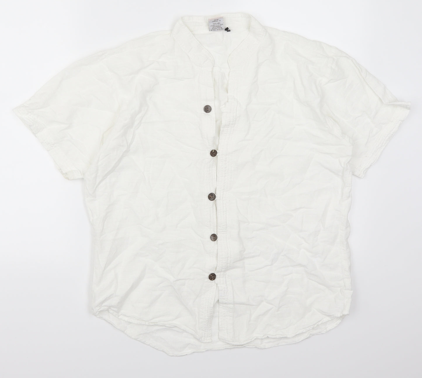 And Made Collection Mens White    Button-Up Size S