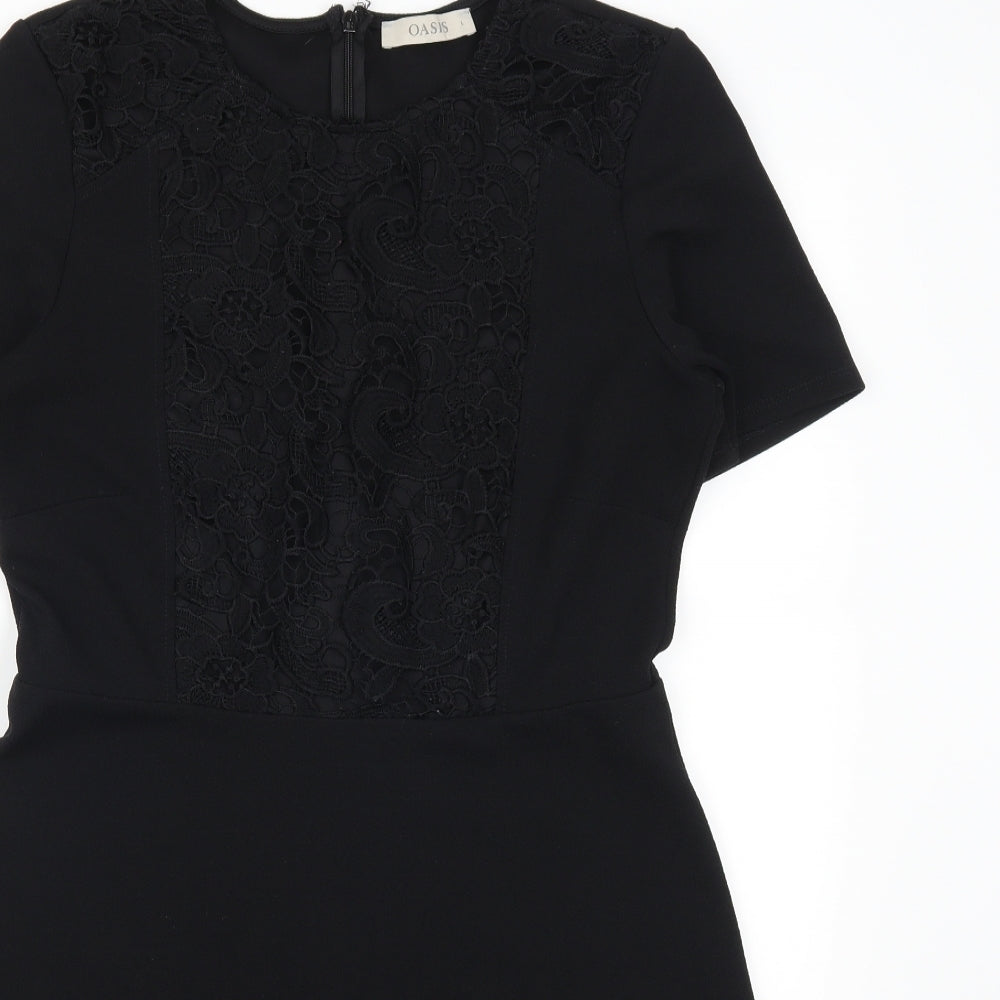 Oasis Womens Black   Skater Dress  Size L