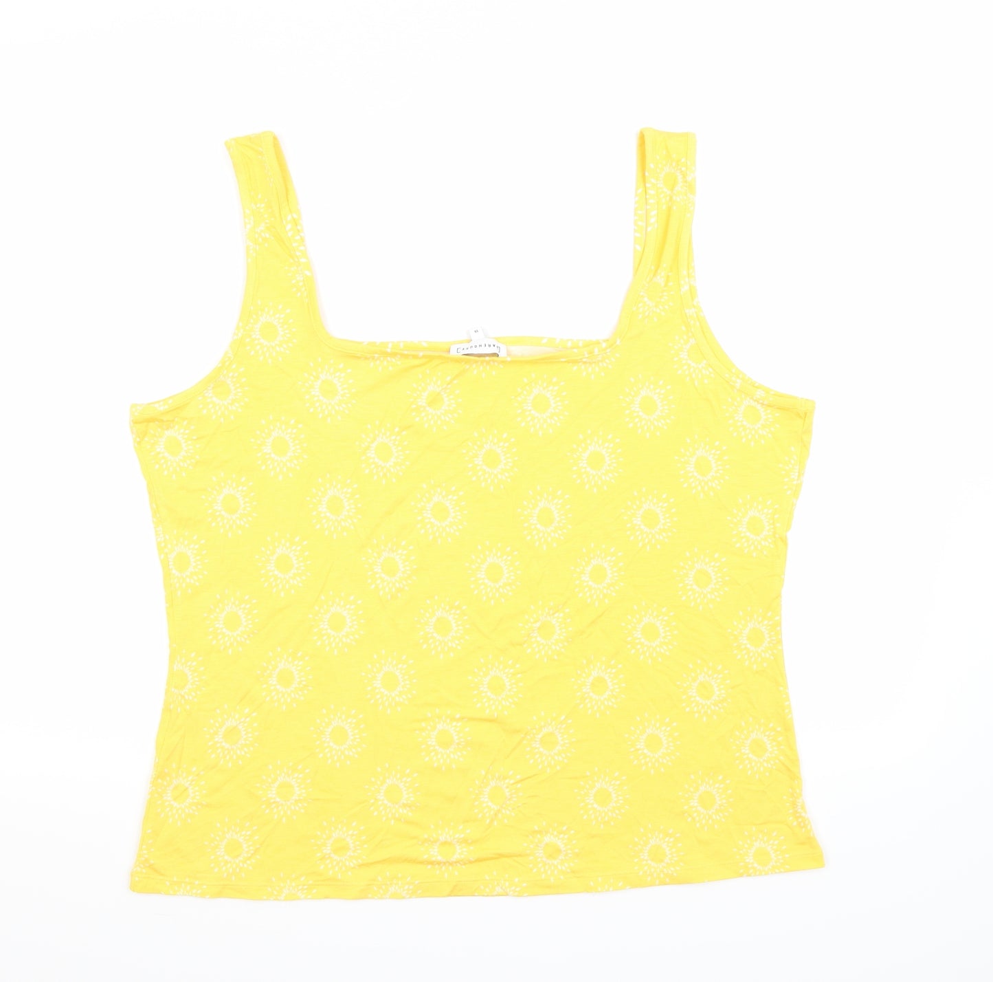 Warehouse Womens Yellow Geometric  Basic Tank Size 18