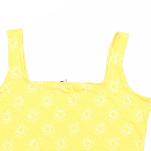 Warehouse Womens Yellow Geometric  Basic Tank Size 18