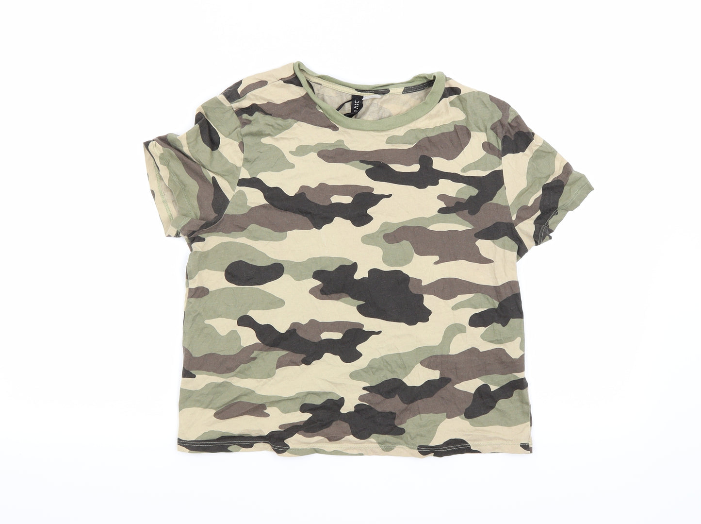 Divided by H&M Boys Green Camouflage  Basic T-Shirt Size S