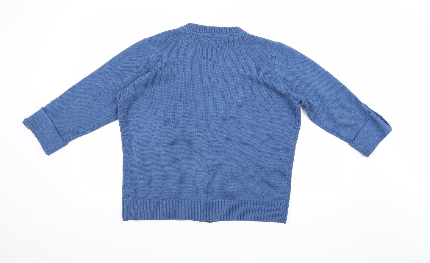 BM Womens Blue  Crochet Cardigan Jumper Size M