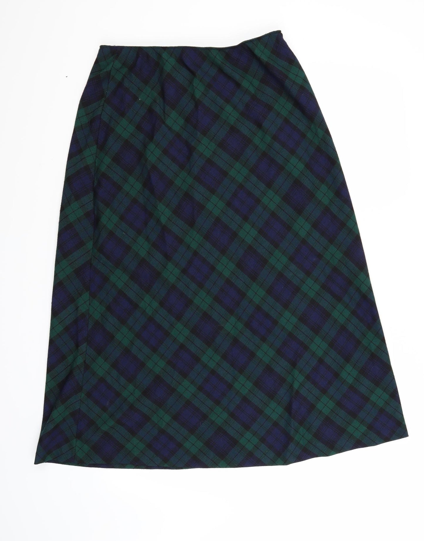 Damart Womens Blue Plaid  A-Line Skirt Size 14