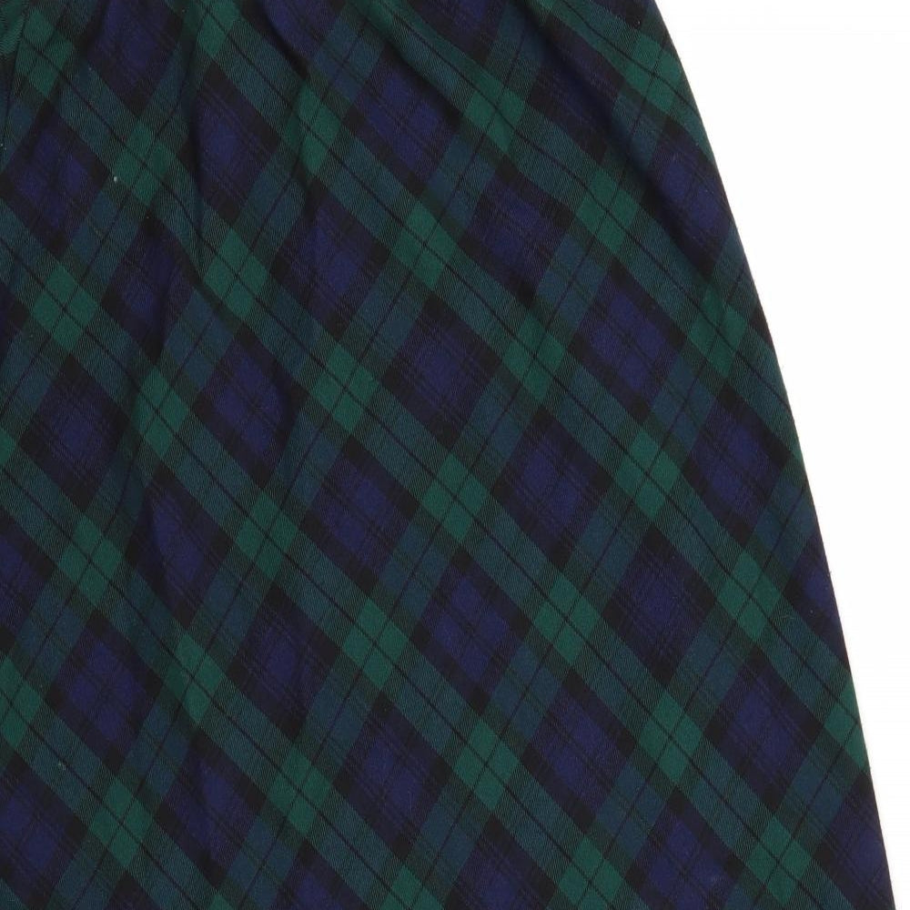Damart Womens Blue Plaid  A-Line Skirt Size 14