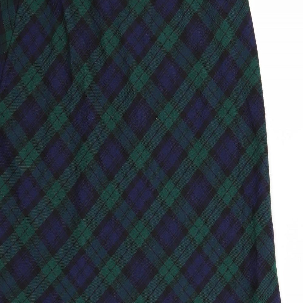 Damart Womens Blue Plaid  A-Line Skirt Size 14