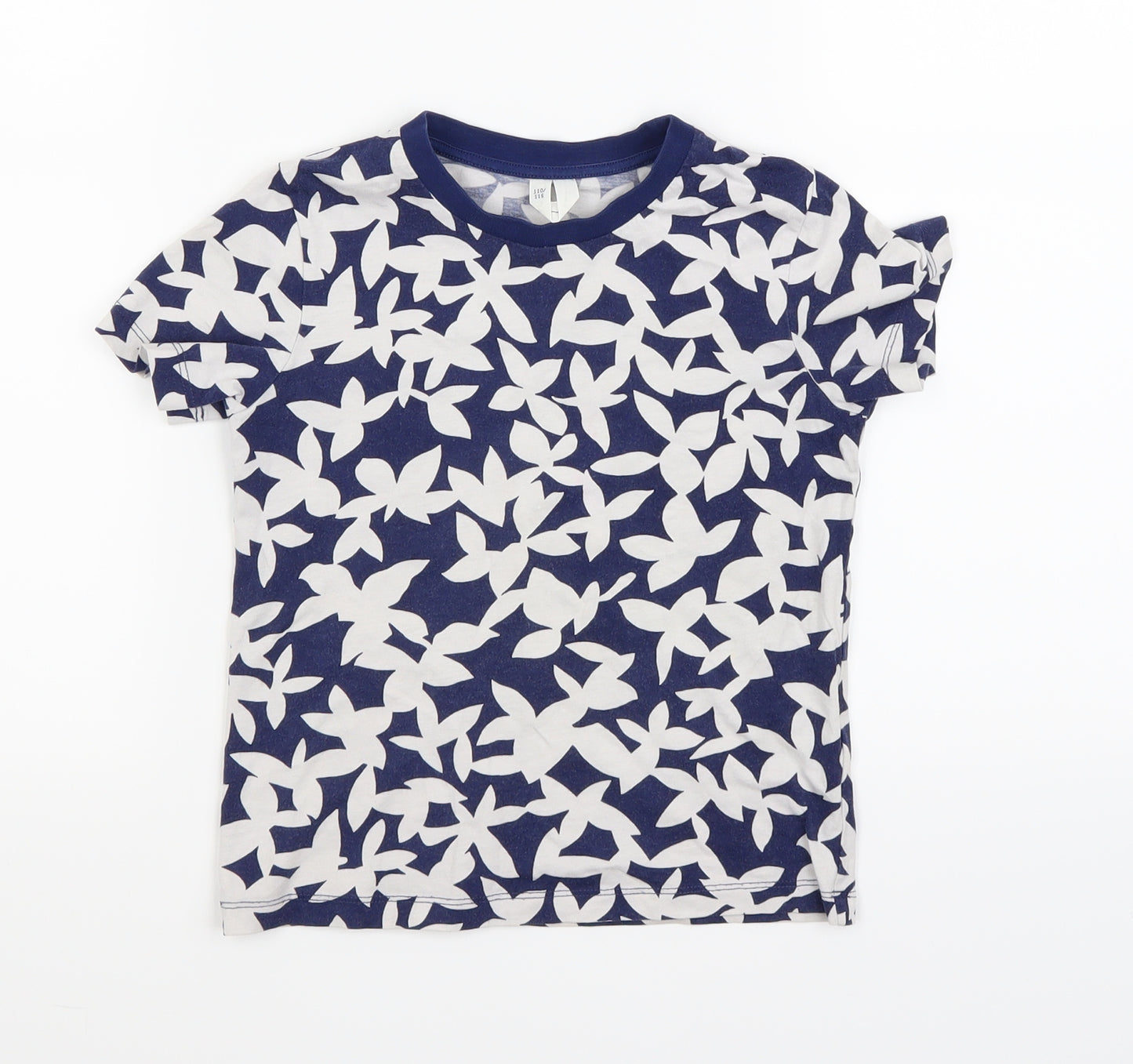 Arket Boys Blue Geometric  Pullover T-Shirt Size 5-6 Years