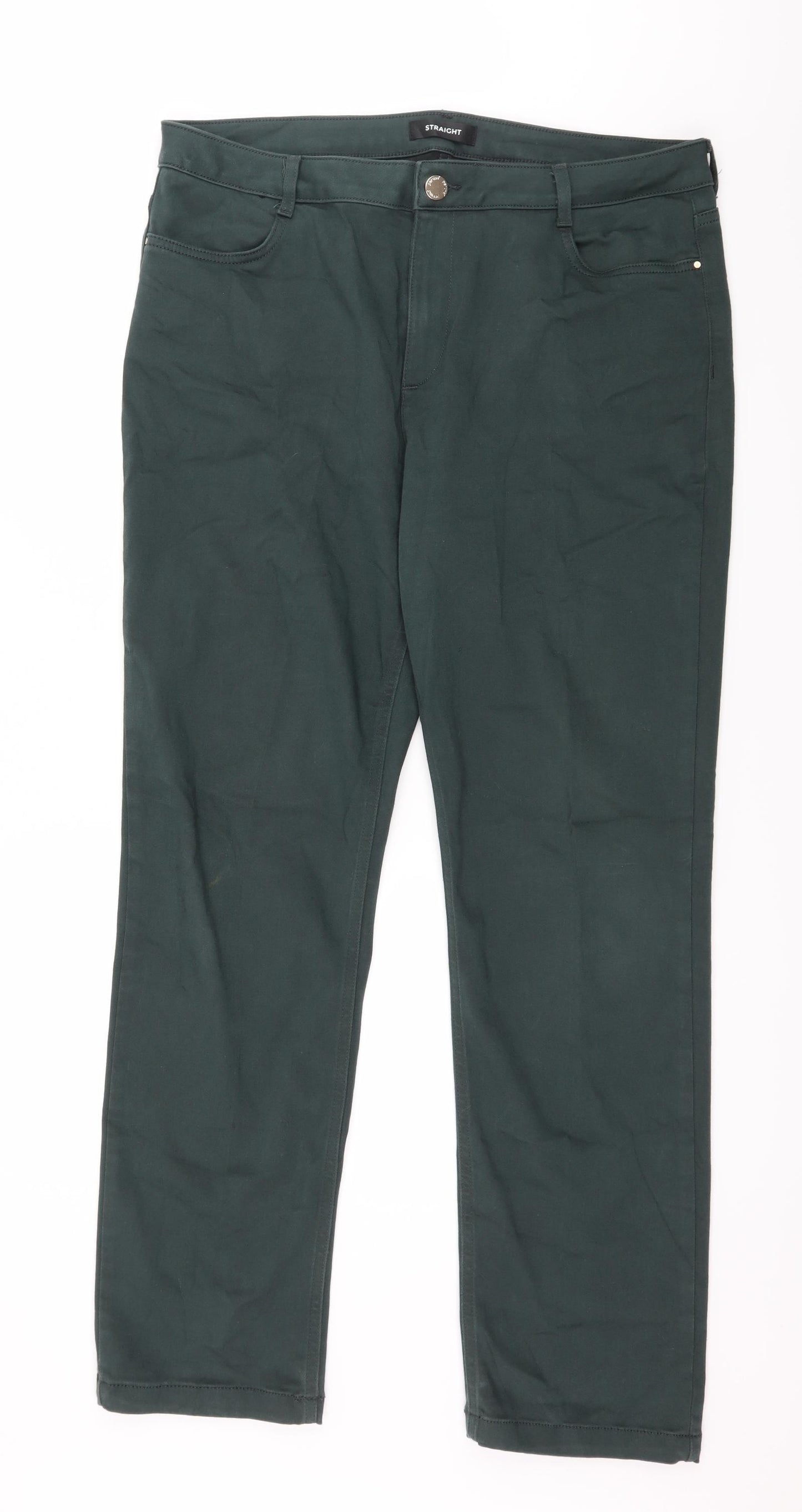 Per Una Womens Green  Denim Straight Jeans Size 36 in L29 in