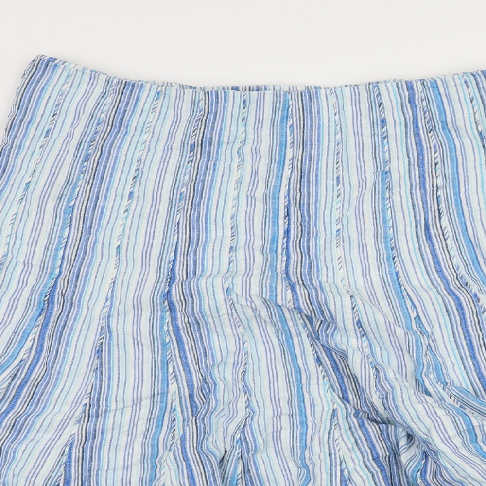 Per Una Womens Blue Striped  Flare Skirt Size 14