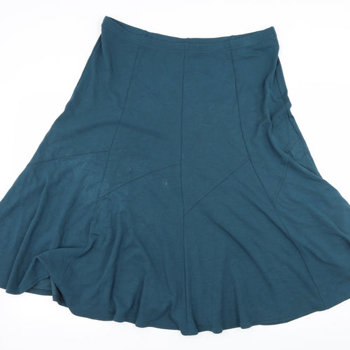 Heather Valley Womens Blue  Jersey Flare Skirt Size 18