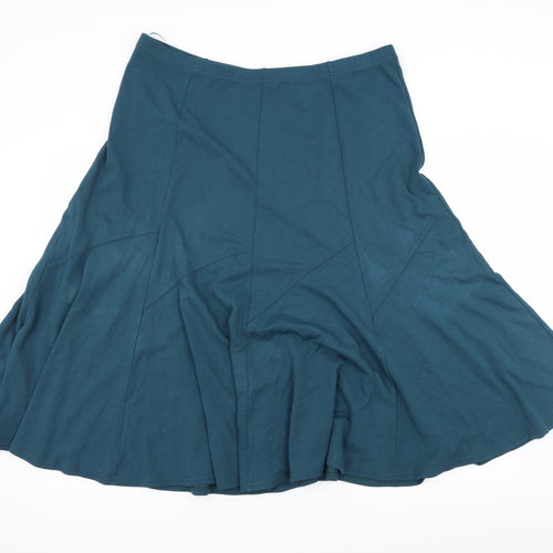 Heather Valley Womens Blue  Jersey Flare Skirt Size 18
