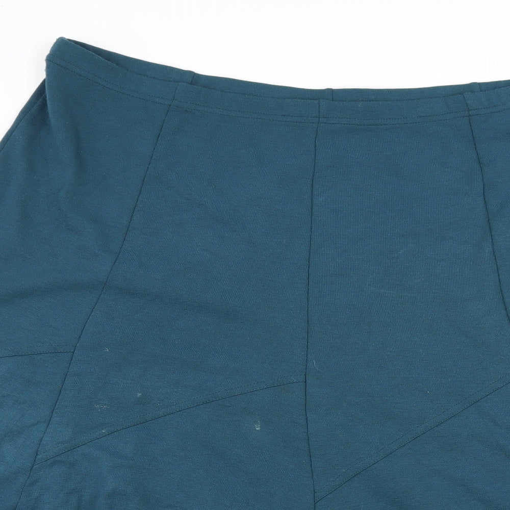 Heather Valley Womens Blue  Jersey Flare Skirt Size 18