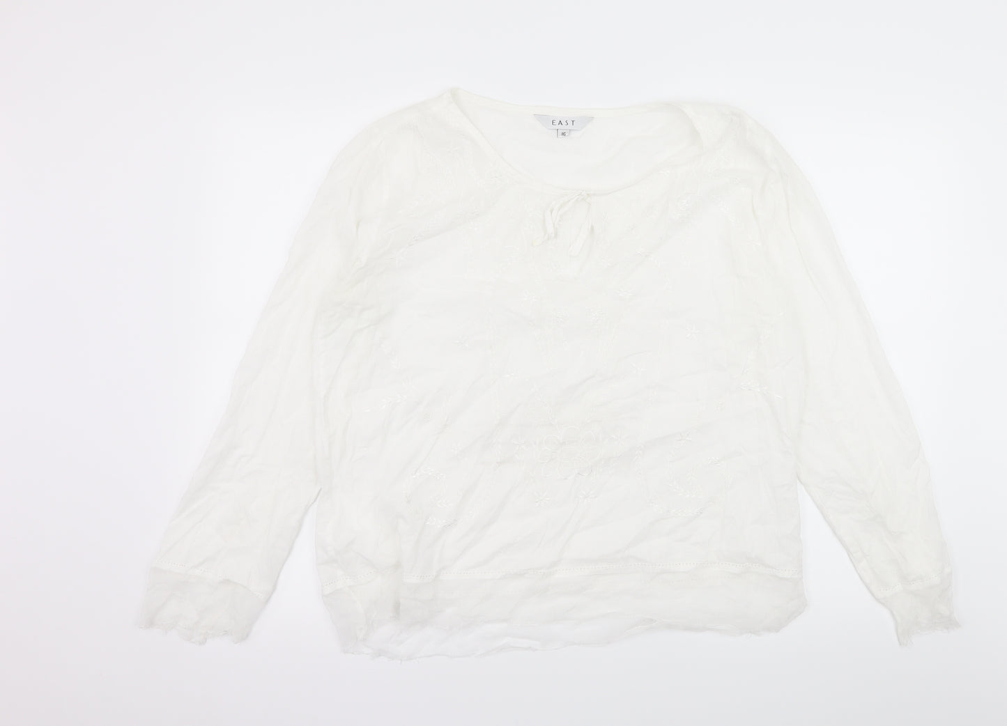 EAST Womens White   Basic Blouse Size 16
