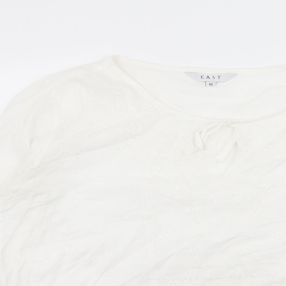 EAST Womens White   Basic Blouse Size 16