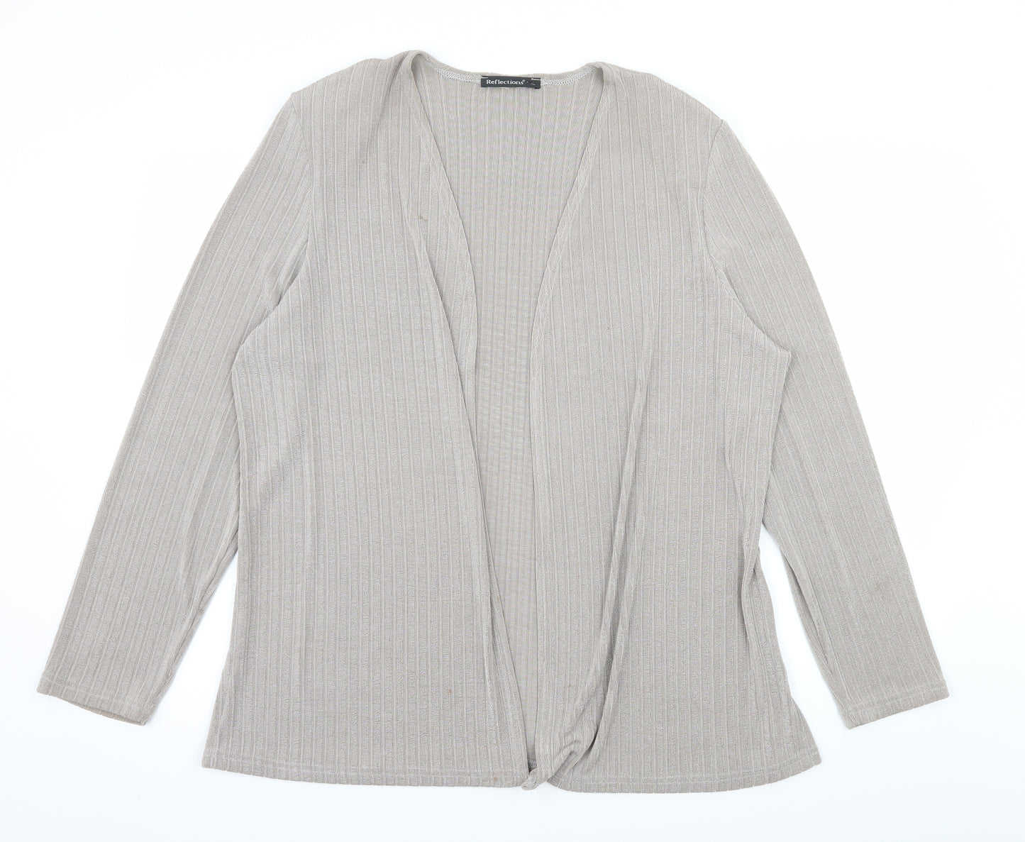 Reflections Womens Grey  Jersey Cardigan Jumper Size XL