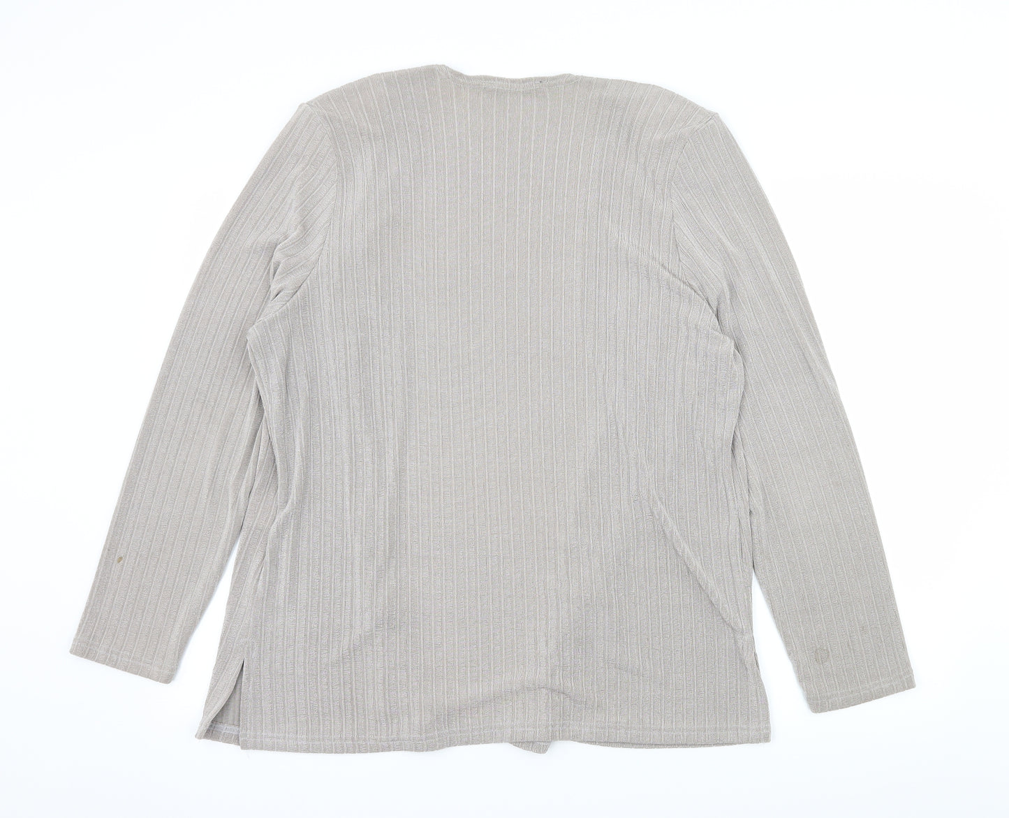 Reflections Womens Grey  Jersey Cardigan Jumper Size XL