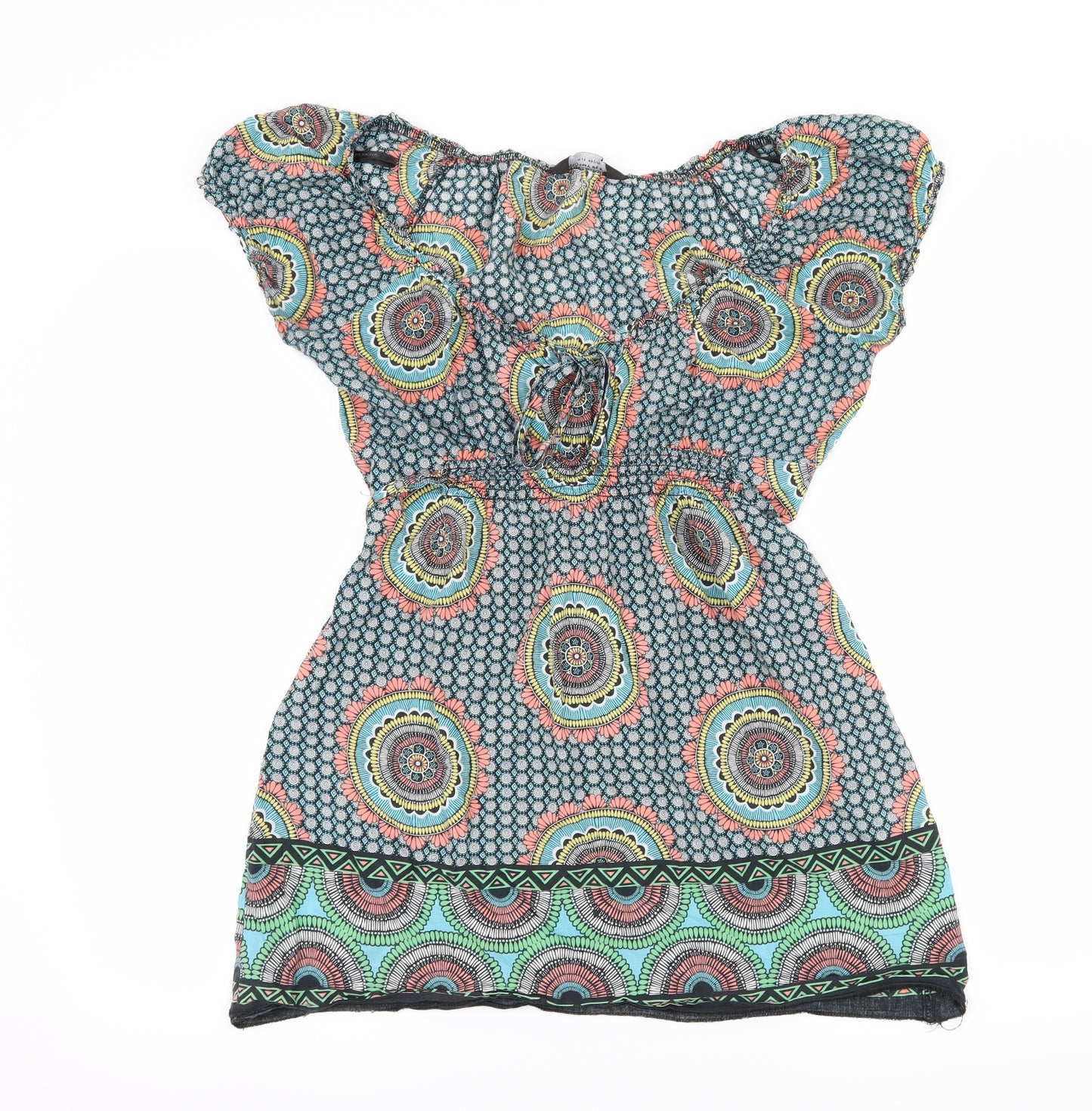 Dorothy Perkins Womens Blue Geometric  Basic Blouse Size 12