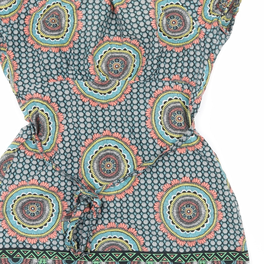 Dorothy Perkins Womens Blue Geometric  Basic Blouse Size 12