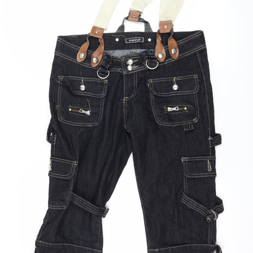 stacey B Womens Blue  Denim Dungaree Shorts Shorts Size 14