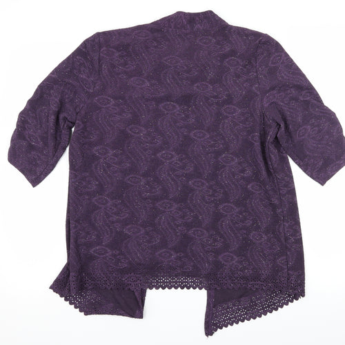 Anna Rose Womens Purple  Jersey Basic Blouse Size L