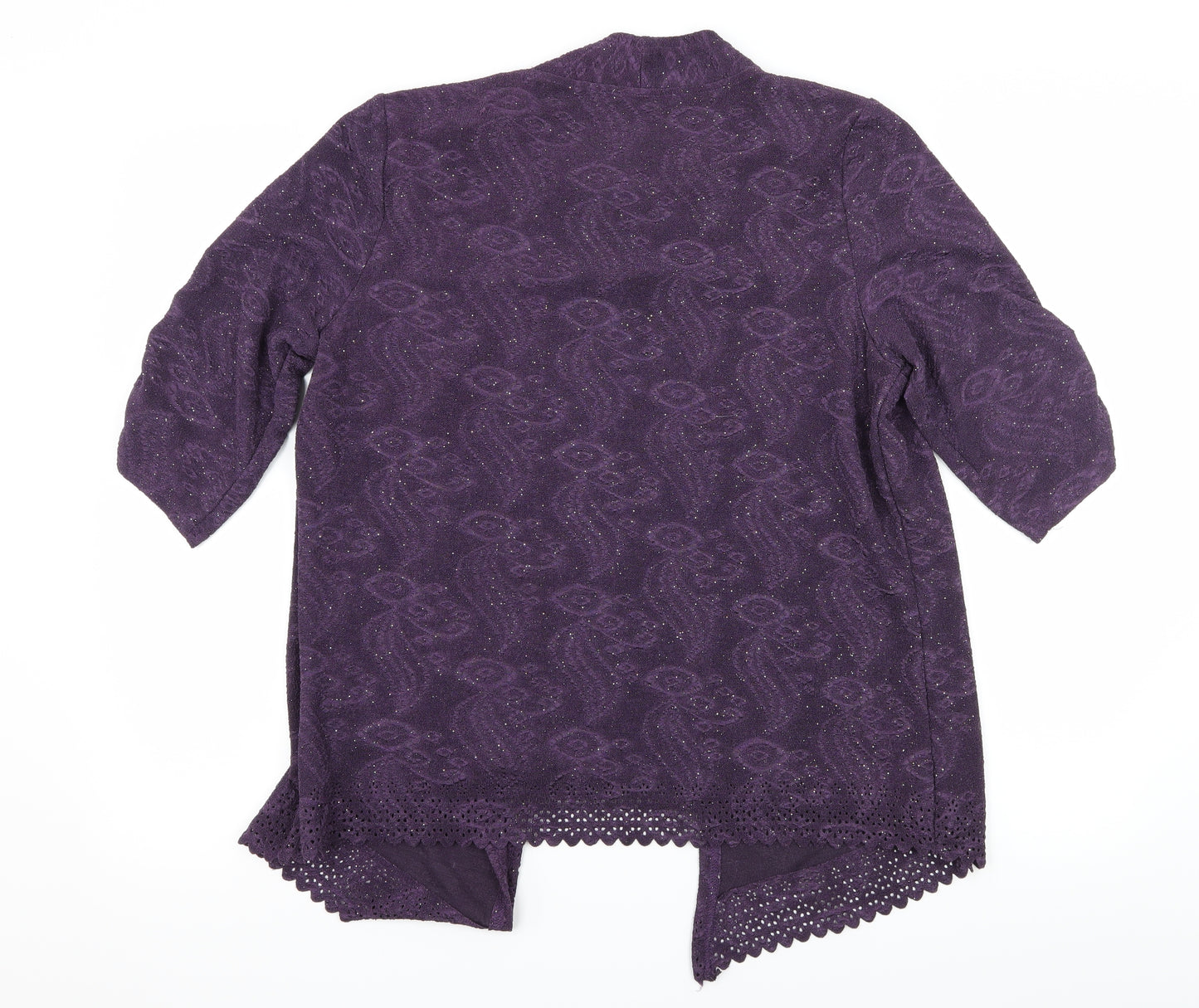 Anna Rose Womens Purple  Jersey Basic Blouse Size L